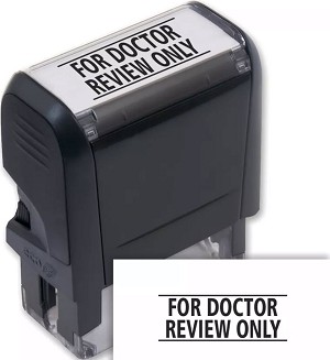 For Doctor Review Only stamp 