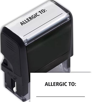 Self-Inking Stock Title Stamp ALLERGIC TO 