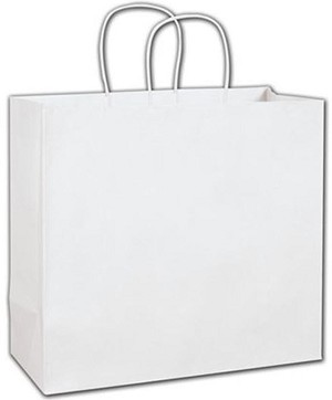 White Turn-Top Shopper 14 x 6 x 13 1/2 