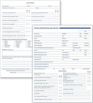Dental Child Registration and History Form 