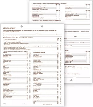 Dental Health History Questionnaire 