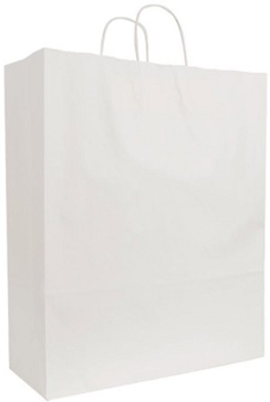 Recycled White Kraft Paper Shopper 