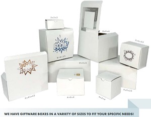 WHITE 4 x 4 x 4 GIFTWARE BOX  