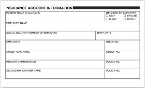Self-adhesive backing fits neatly on patient files 