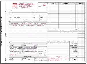 Small Engine Repair Order 