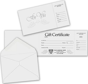 Gray Foil Embossed Gift Certificate 