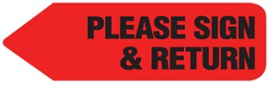 RediTag Please Sign and Return Rolls 