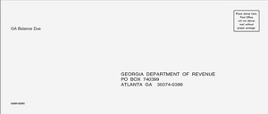 Georgia Balance Due Tax Envelope 