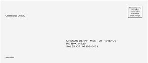 Oregon Balance Due Tax Envelope 