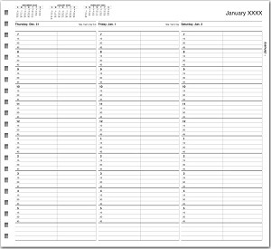 Convenient 3 Month Calendar on each page 