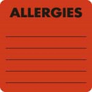 Medical Allergy Label allergies 