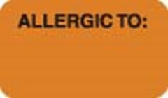 Medical Allergy Label allergic to 