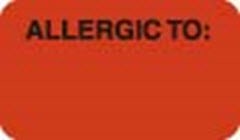 Medical Allergy Label allergic to 